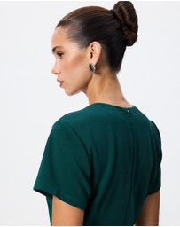 Tussah - Sophia Crew Neck Ruched Detail Midi Dress