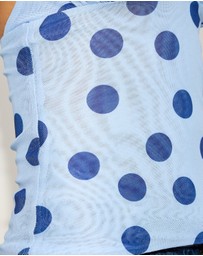 Dazie - Waves Mesh Polka Dot Halter Top