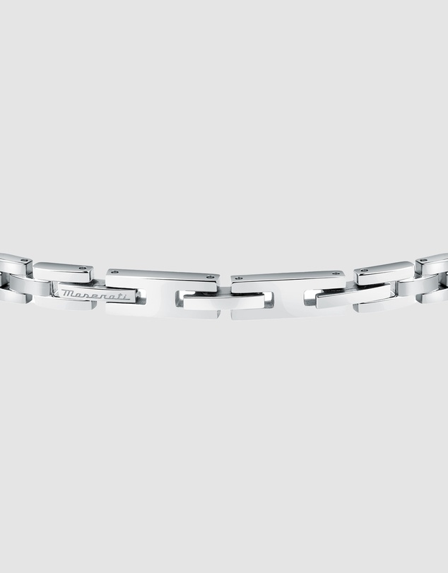 Maserati - Maserati Men's Stainless Steel Blue Logo Bracelet