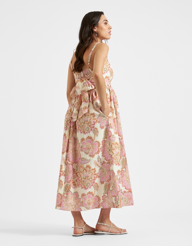 Ripe Maternity - Hope Tie Back Linen Dress