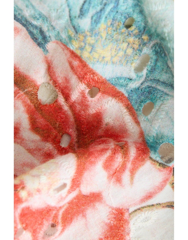 NEXT - Broderie Short Sleeve Button Down 100% Cotton Shirt