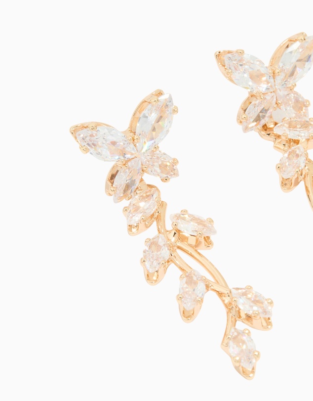 Lovisa - Gold Diamante Vine Drop Earrings