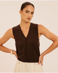 AERE - Vala Cotton Cashmere Blend Knit Vest
