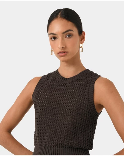 Forcast - Quinta Open Knit Tank