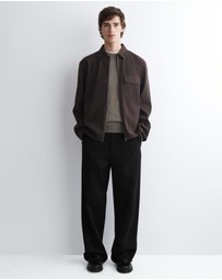 COS - Corduroy-Jersey Zip-Up Overshirt