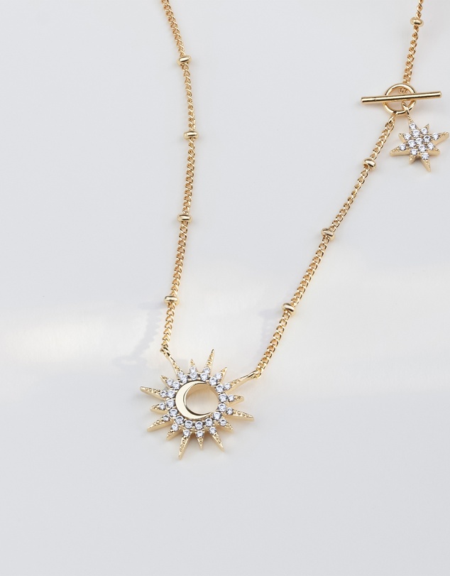 Wanderlust + Co - Sunlit Crescent Gold Necklace