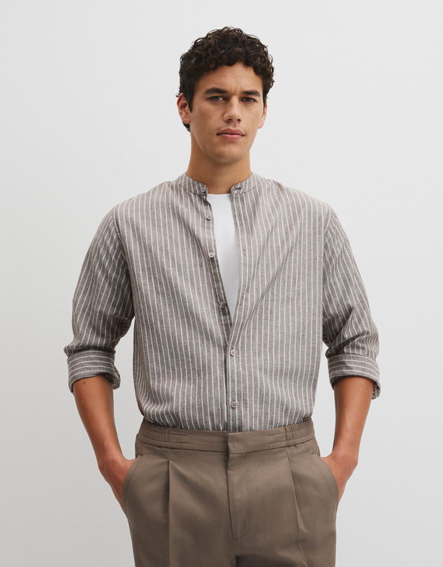 Country Road - Regular Fit Cotton Linen Standard Collar Shirt