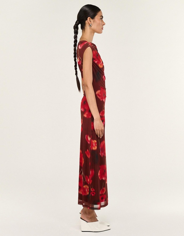 Staple the Label - Vivi Mesh Asymmetrical Midi Dress