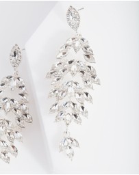 Lovisa - Silver Navette Stone Drop Earrings