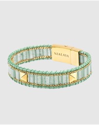 Nialaya Jewellery - Green Aventurine Stud Bracelet