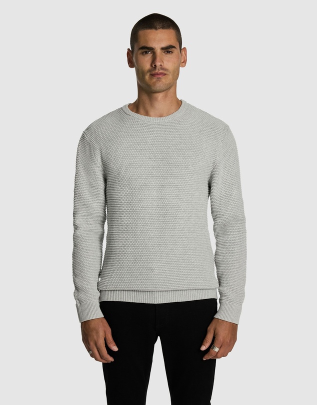 yd. - Jayce Crew Neck Cotton Textured Knit Jumper