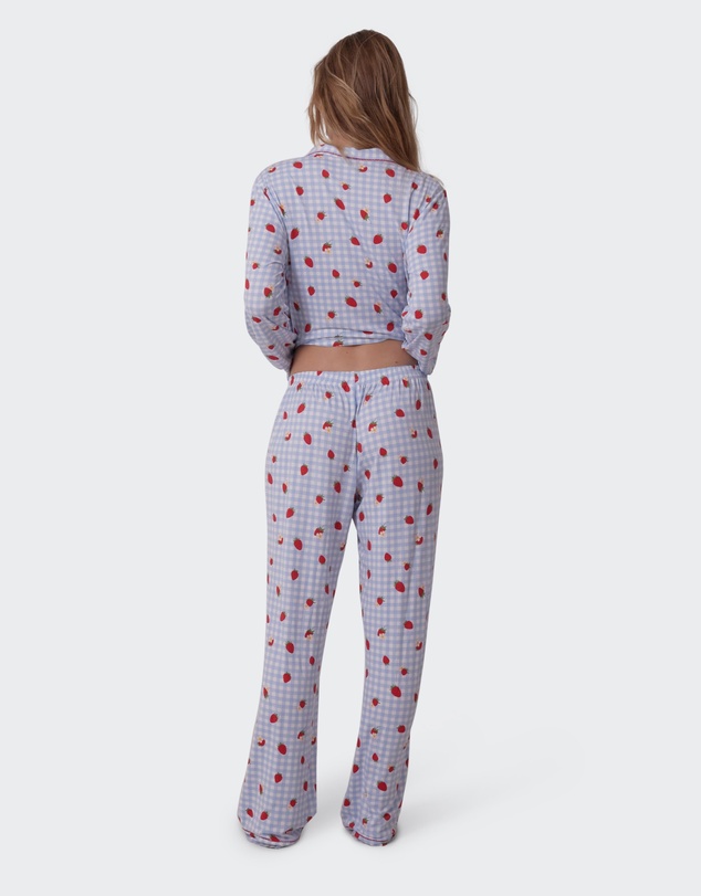 Bras N Things - Strawberry Patch Long Pant - Light Blue