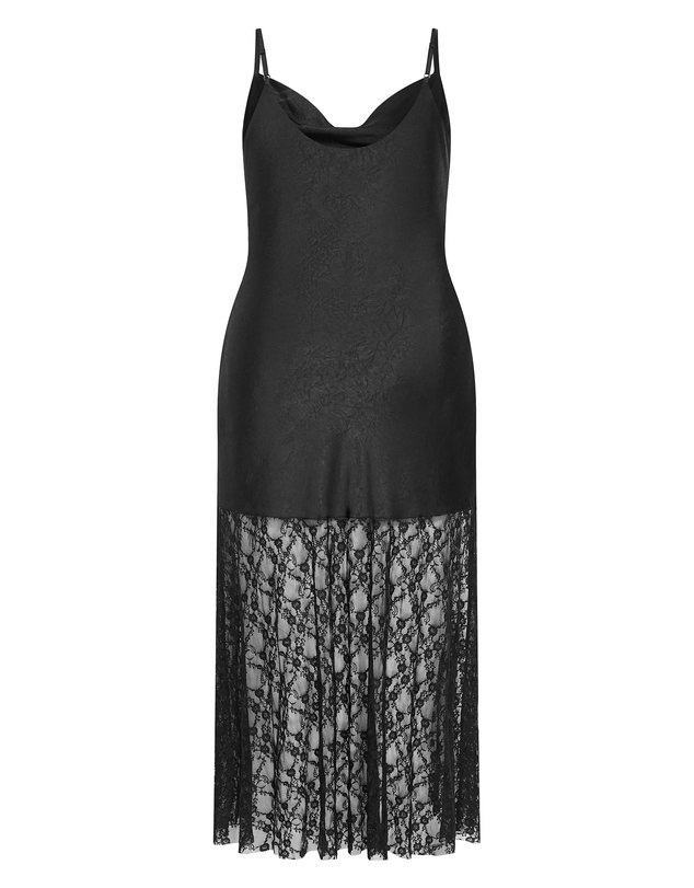 City Chic - Lilly Slip Lace Hem Maxi Dress