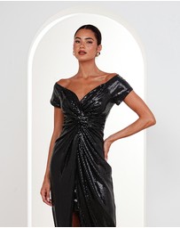 Pilgrim - Raven Off Shoulder Twist Gown