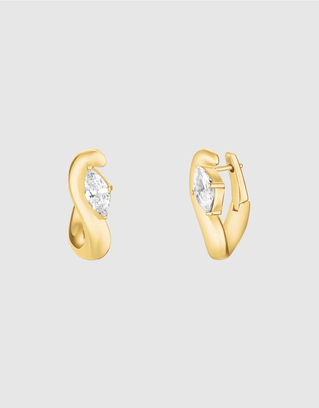 Rosefield - Marquise Wave Gold-Tone Hoop Earrings