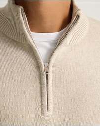 Oxford - Robert Zip Neck Knit Pullover