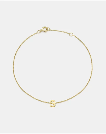 Zoe Olivia - 9K Gold Initial S Bracelet