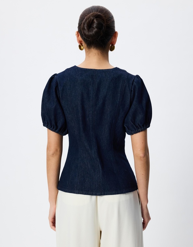 Tussah - Margot Chambray Puff Sleeve Blouse