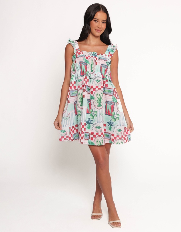 Petal & Pup - Annis Frill Sleeve Mini Dress - Aqua