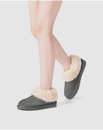 EVERAU - EverAU Ugg Homey Slipper Suede Cow Suede Upper House Shoes