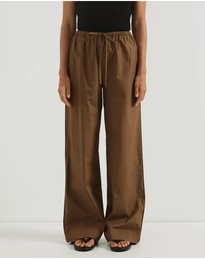 Atmos&Here - Tilly Tie Waist Cotton Poplin Pants