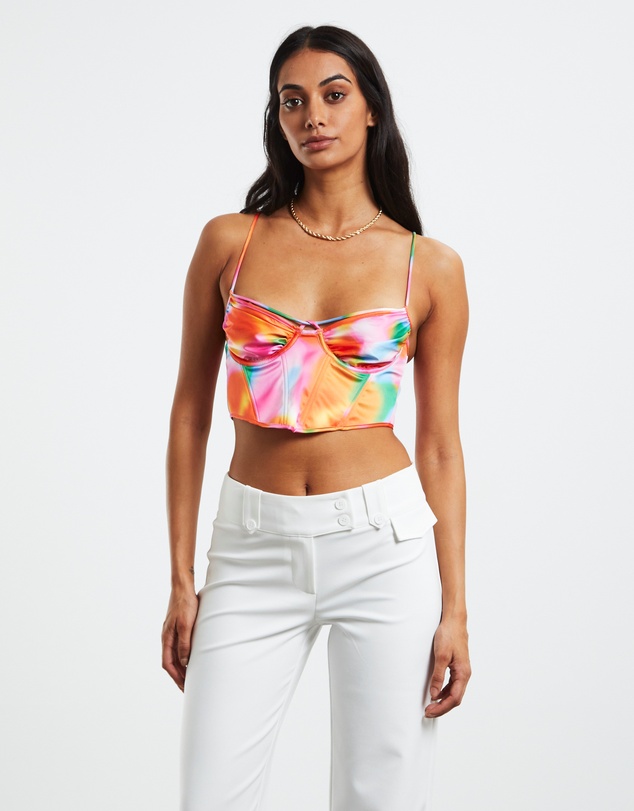Love Notes - Larissa Strappy Cross Front Sateen Corset