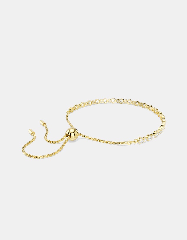 Swarovski - Matrix Tennis Bracelet, Round Cut, White, Gold-tone-Plated