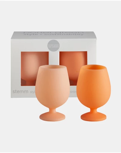 porter green - stemm | silicone unbreakable wine glasses