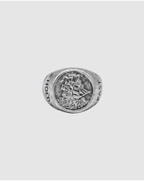 Haze & Glory - ICONIC EXCLUSIVE - Ring Sailboat Hold Fast Signet 925 Sterling Silver