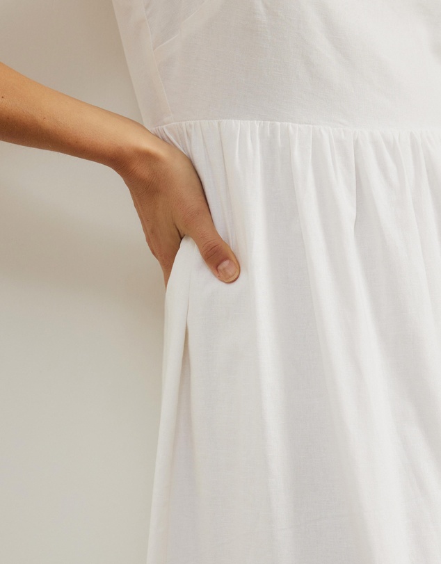 Atmos&Here - Alex Linen Blend Empire Waist Midi Dress