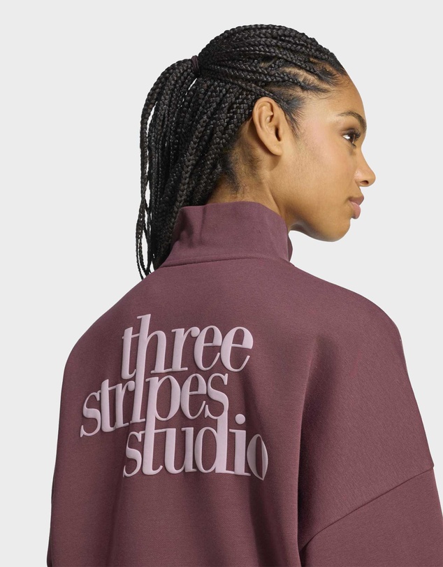 adidas Sportswear - 3 STRIPES STUDIO FLEECE HALF ZIP SWEATSHIRT Womens