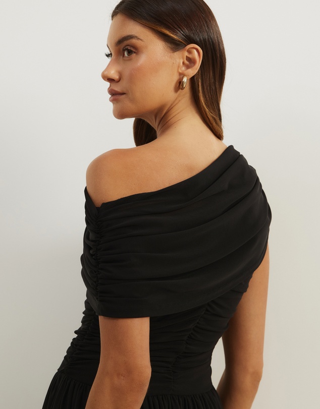 Atmos&Here - Winnie Off Shoulder Mesh Maxi Dress