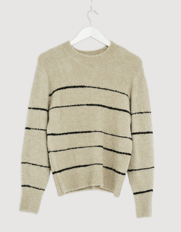 Revibe - Repaired Morrison Marcelle Stripe Knit Pullover - Brand Sizing-0