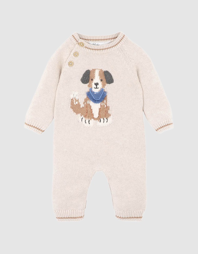 Bebe by Minihaha - Otto Organic Knitted Dog Romper - Babies