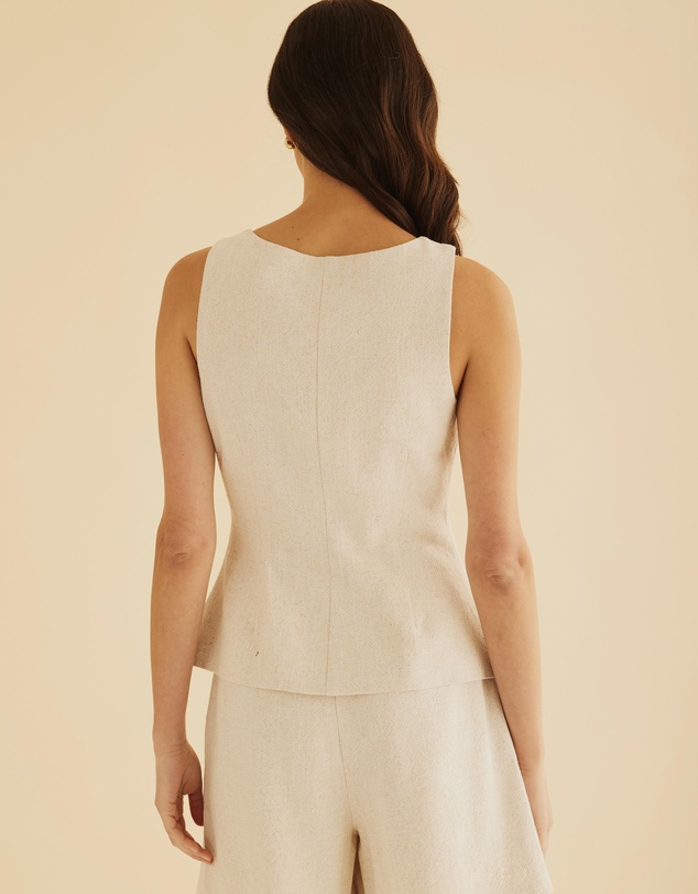 Atmos&Here - Remi Tailored Linen Blend Vest