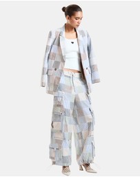 Cynthia Rowley - Seersucker Madras Cargo Pants