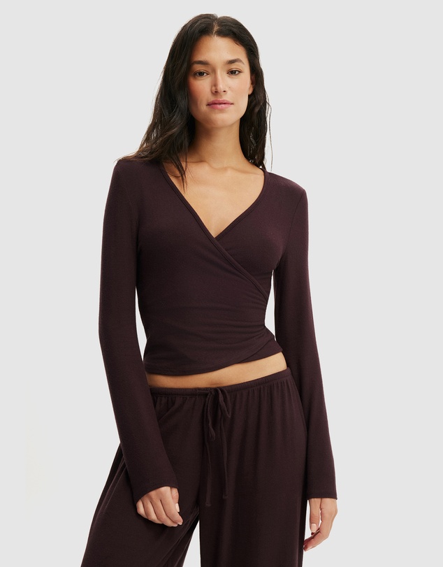 Cotton On Body - Super Soft Wrap Long Sleeve Top