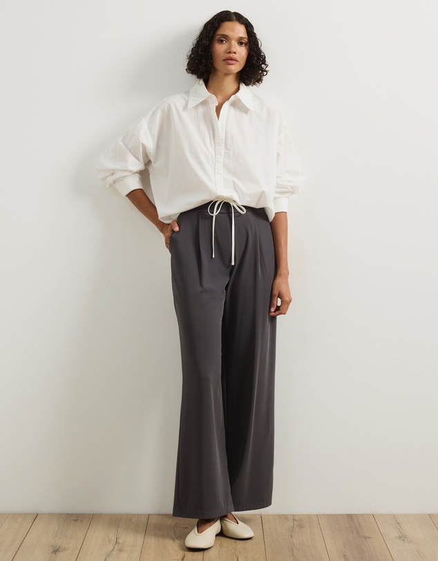 Atmos&Here - Cally Contrast Waist Wide Leg Pants