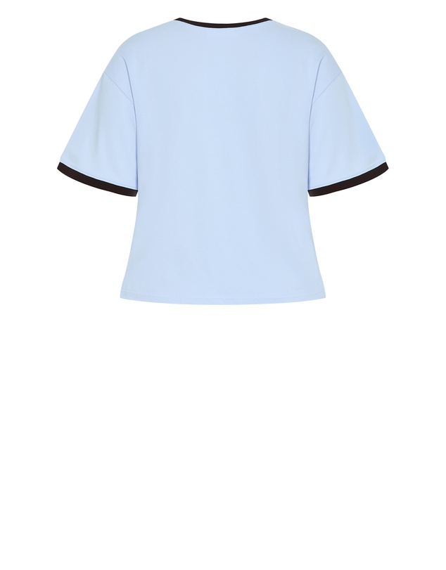 City Chic - Plus size Oversized V Neck Tee - light blue
