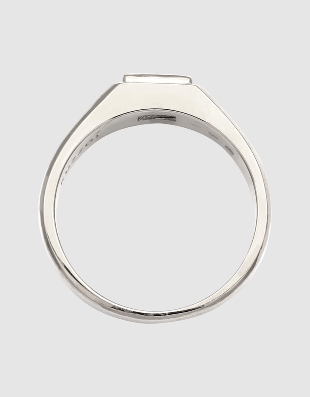 Kuzzoi - ICONIC EXCLUSIVE - Slim Signet Ring with Sapphire in 925 Sterling Silver