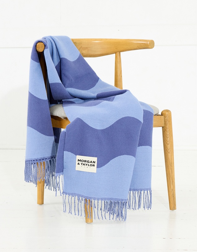 Morgan & Taylor - Making Waves Throw Blanket in Navy Blue
