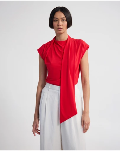 Oxford - Mimi Jersey Scarf Detail Top