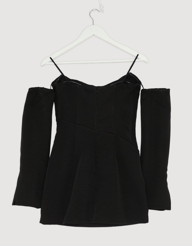 Revibe - Repaired Shona Joy Oakley Strapless Draped Mini Dress - AU 8