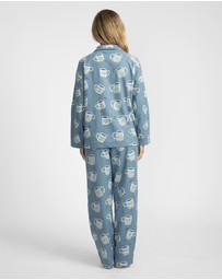 Mitch Dowd - Cuppa Joe Flannel Pyjama Set - Blue