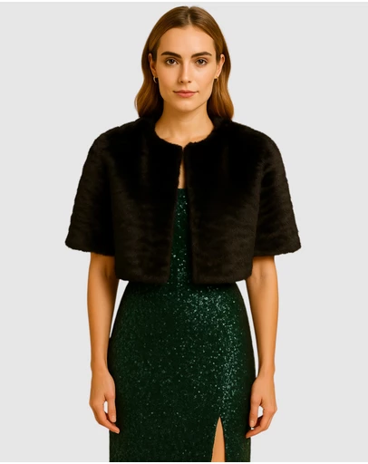 Honey and Beau - Casablanca Faux Fur Cape