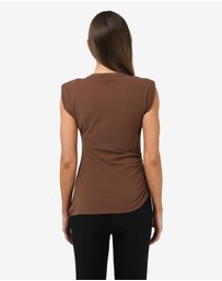 Forcast - Sarah Padded Ruched Jersey Top