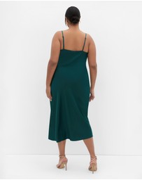 City Chic - Plus size Adelina Twist Slip Dress - emerald