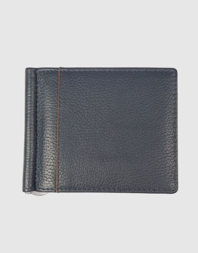 DENTS - Two-Tone Pebble Grain Leather Money Clip Wallet with RFID Blocking