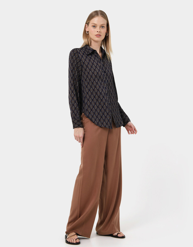 Forcast - Freya Chain Print Satin Blouse