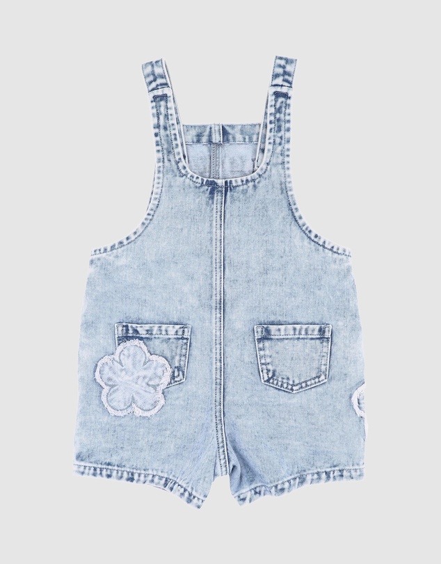 Fox & Finch - Grow Wild Flower Applique Denim Overall - Kids